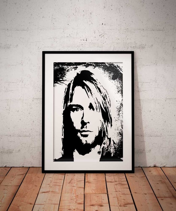 Kurt Cobain poster Print Music wall art decor