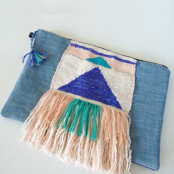 Weaved & Denim Clutch