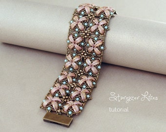 Beading Tutorial - Crescent Beads Bracelet Tutorial - Bracelet Pattern - Beadweaving Tutorial - Beading Pattern by Sidonia