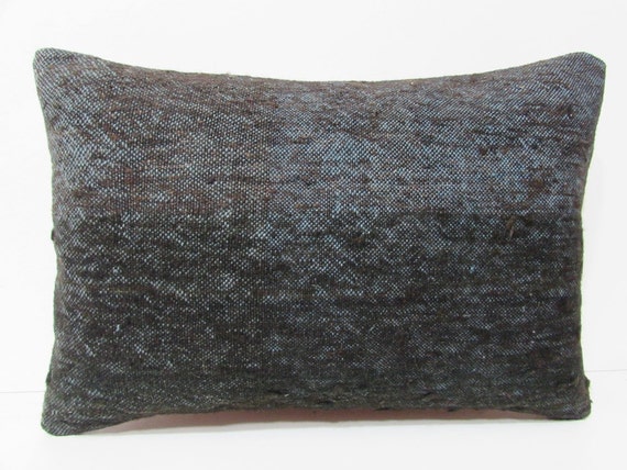 16x24 black kilim pillow lumbar throw by DECOLICKILIMPILLOWS