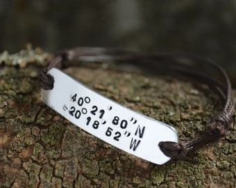Coordinates Bracelet | Custom Coordinates | Anniversary Gifts For Boyfriend | Best Friend Gift | Couples Bracelets | Boyfriend Gift