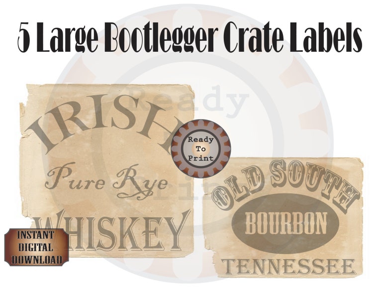 5 bootlegger crate labels printable by theglockycoggler on