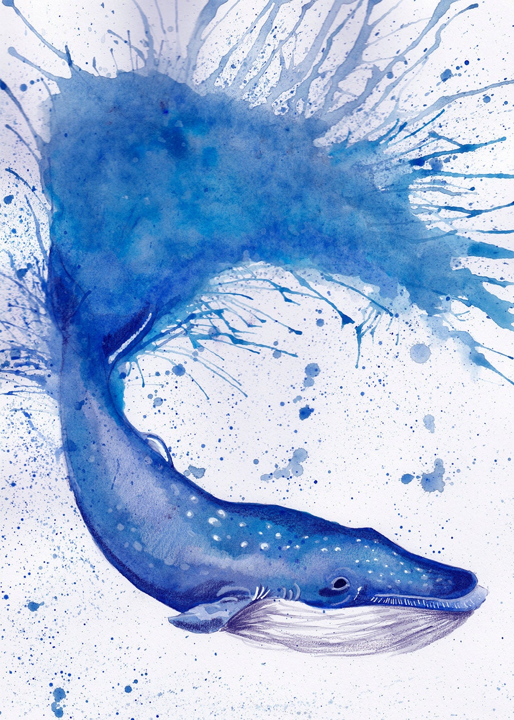 Whale Print Blue Whale Art Whale Painting Whale Wall Decor