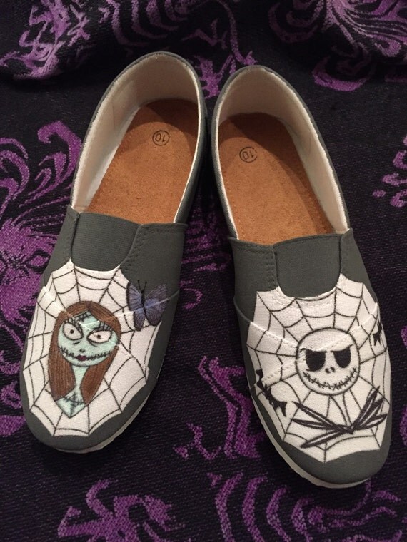 Nightmare before Christmas shoes by CrissysBasement on Etsy