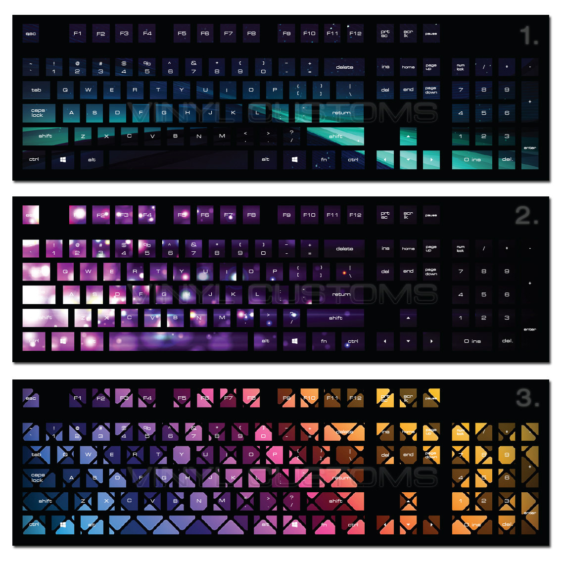 Mechanical Keyboard Vinyl Decal Kit Cherry MX Keycaps PC Vinyl