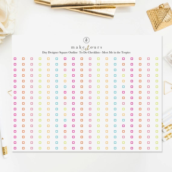 The Day Designer Daily Checklist Square Outline Strips in