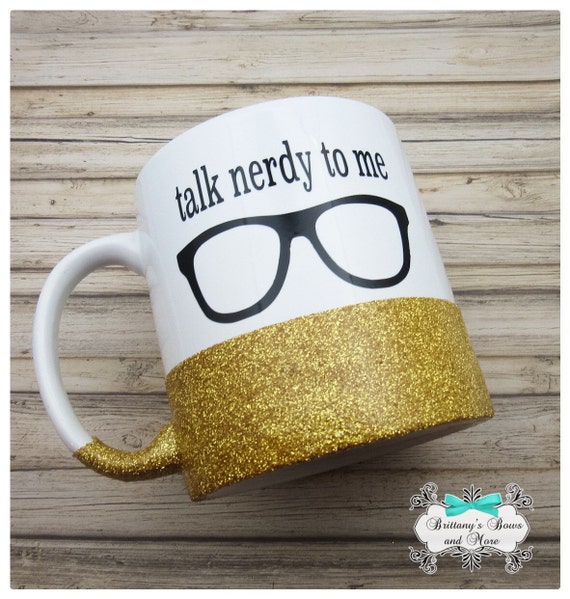 Items similar to Talk nerdy to me Oversized Glittered Coffee Mug