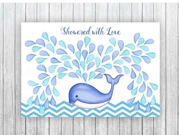 Baby Whale Guest Book Art Print by MelissaWynneDesigns on Etsy