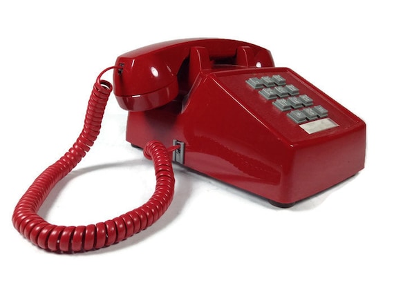 Vintage Red Push Button Phone