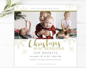 DIY - Christmas Mini Session Template - Instant Download