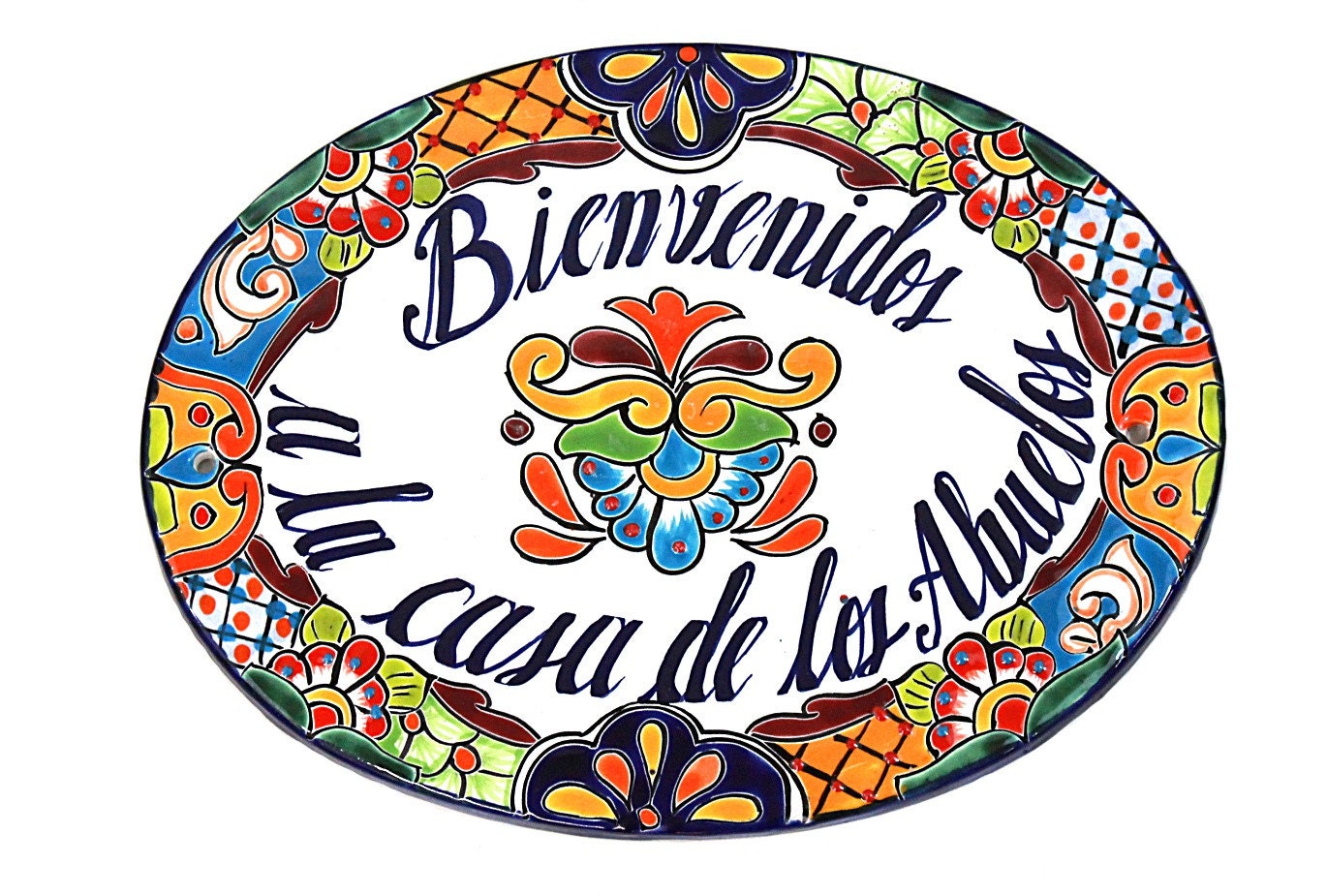 Mexican X-Large Talavera Sign/Plaque Hand-Painted in by AztecaShop