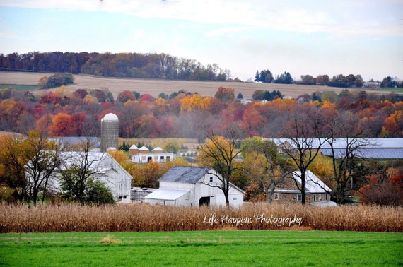 Items similar to Lancaster County, PA, farm, fall, landscape, barn ...