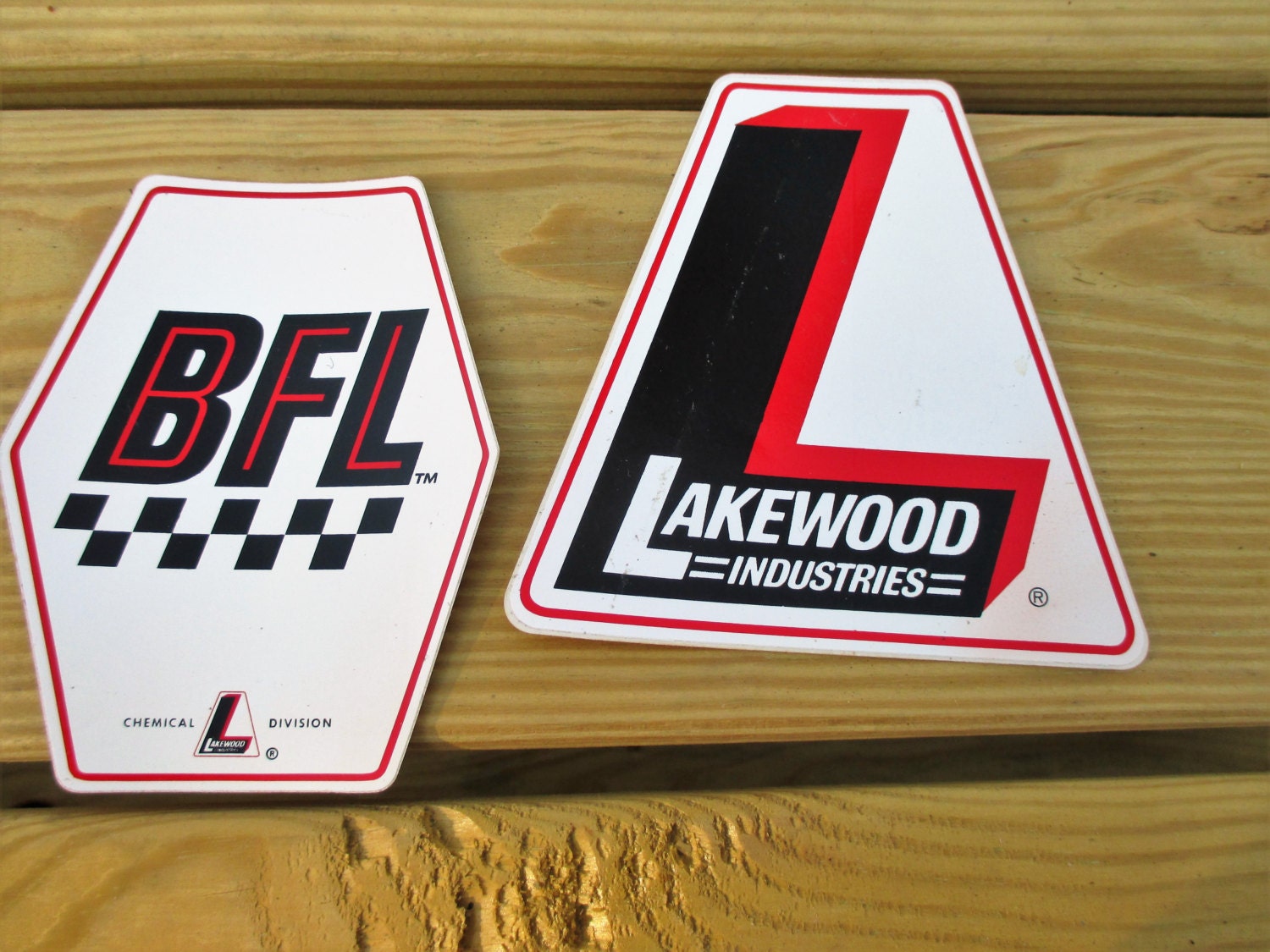 Vintage Car Racing Decals Stickers Lakewood Industries and BFL