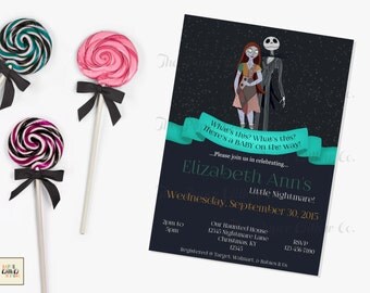 Nightmare Before Christmas Baby Shower Invite-DIY Printable Invitation-Baby Shower-Invite-Instant Download-Editable File