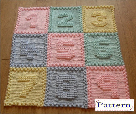 Numbers Baby Blanket Crochet PATTERN by Peach.Unicorn