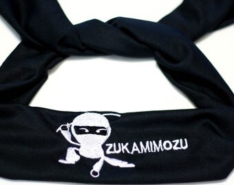 ninja headband birthday accesory hair embroidered personalized headbands karate tie