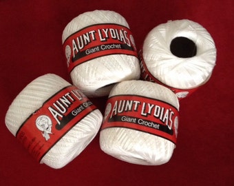 Four Aunt Lydia's Giant Crochet Thread 400 Yards Each