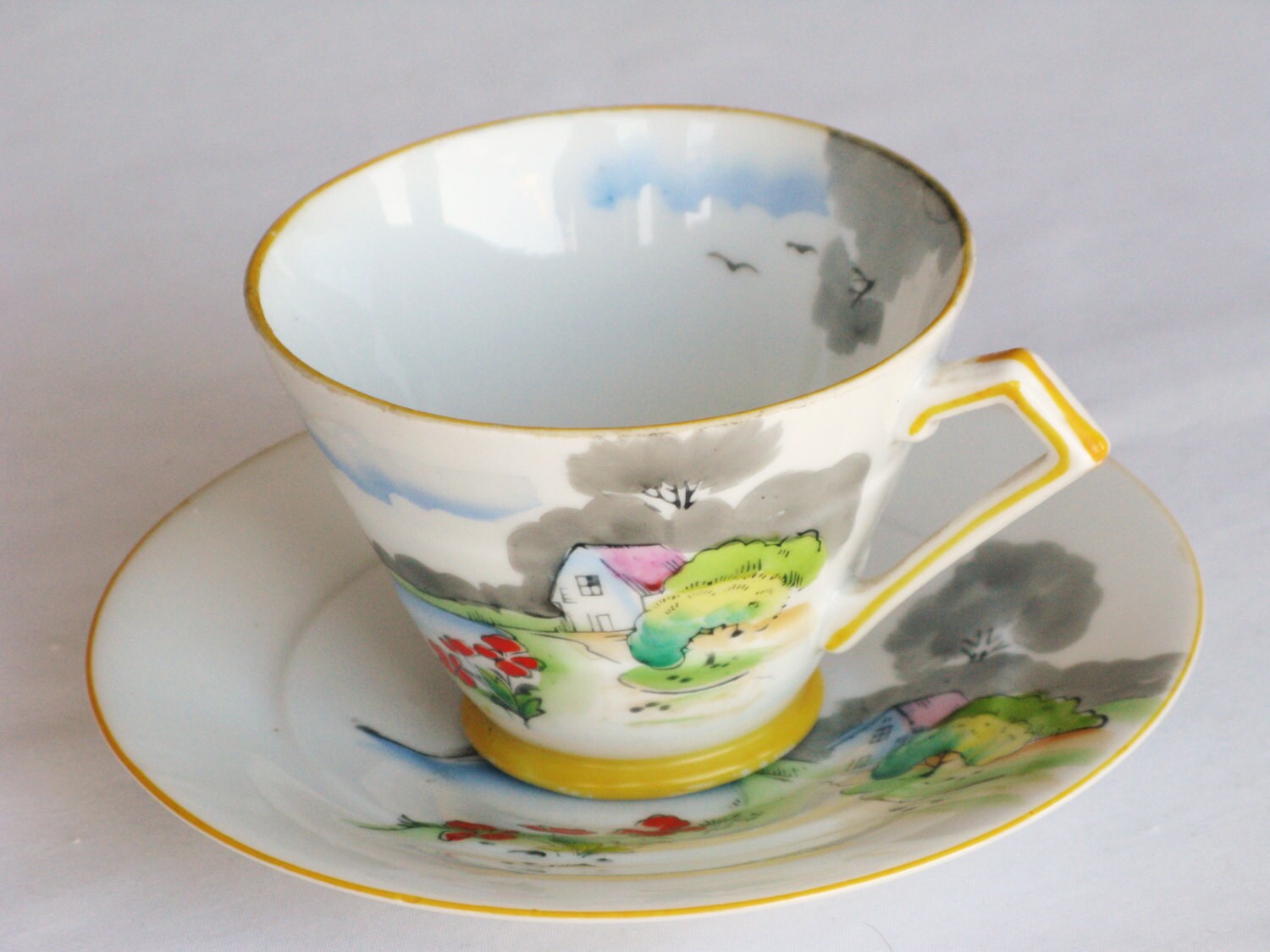 Vintage Tea Cup and Saucer Made in Japan by WowFactorCollectible