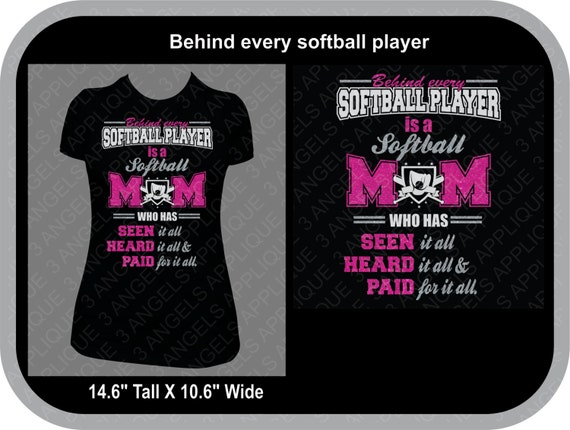 Download Behind Every Softball Player is a Softball Mom SVG Cutter