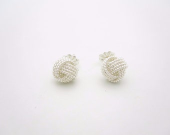 NEW Tiffany & Co. Sterling Silver Twist Knot Stud Earrings