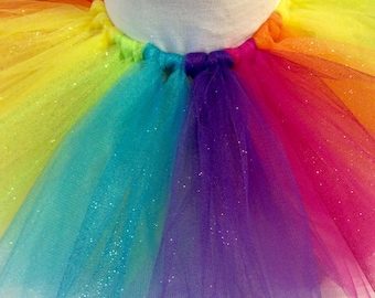 rainbow glitter tutu, rainbow tutu, colorful tutu, birthday tutu, fun run tutu, glitter tutu, baby tutu, girl tutu, rainbow, rainbow baby