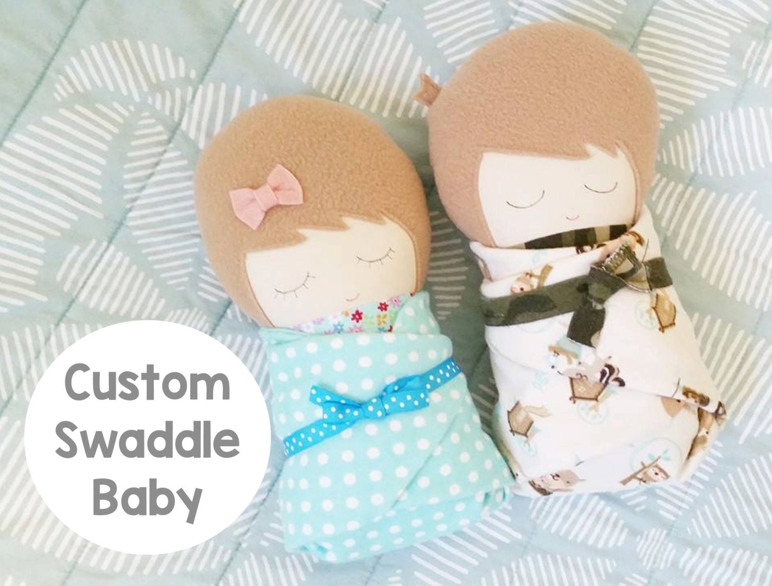Swaddle Baby CREATE YOUR OWN Handmade Doll You design by BlueJInk
