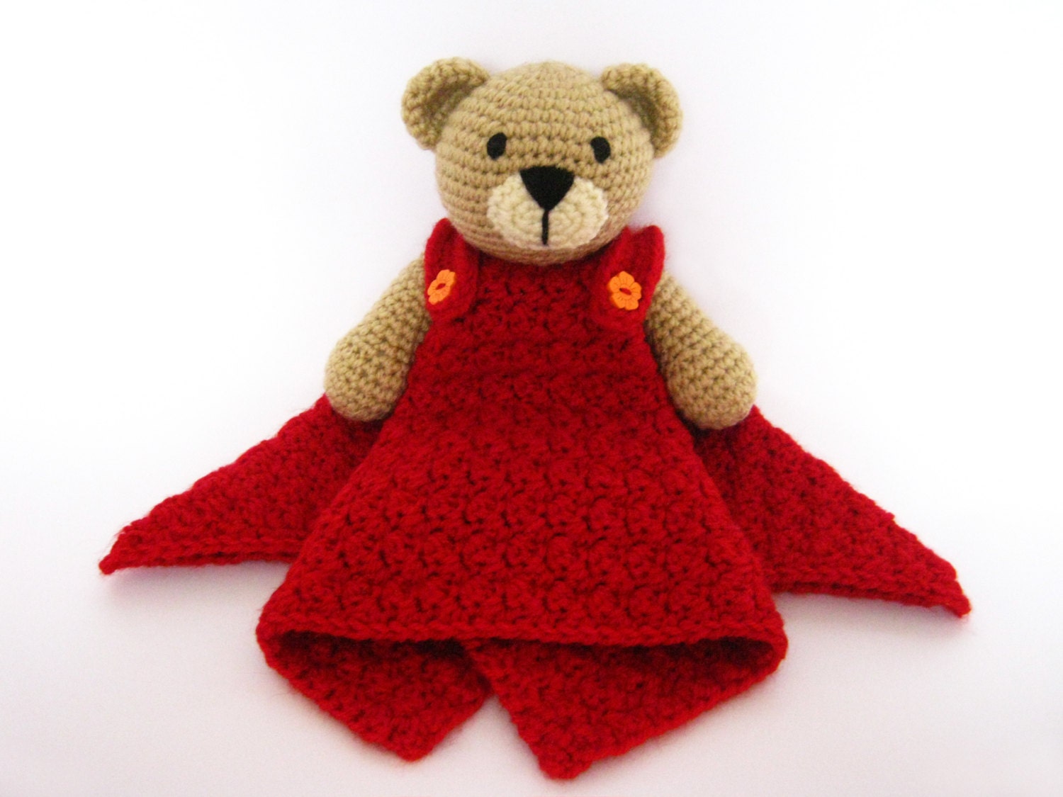 crochet bear lovey blanket