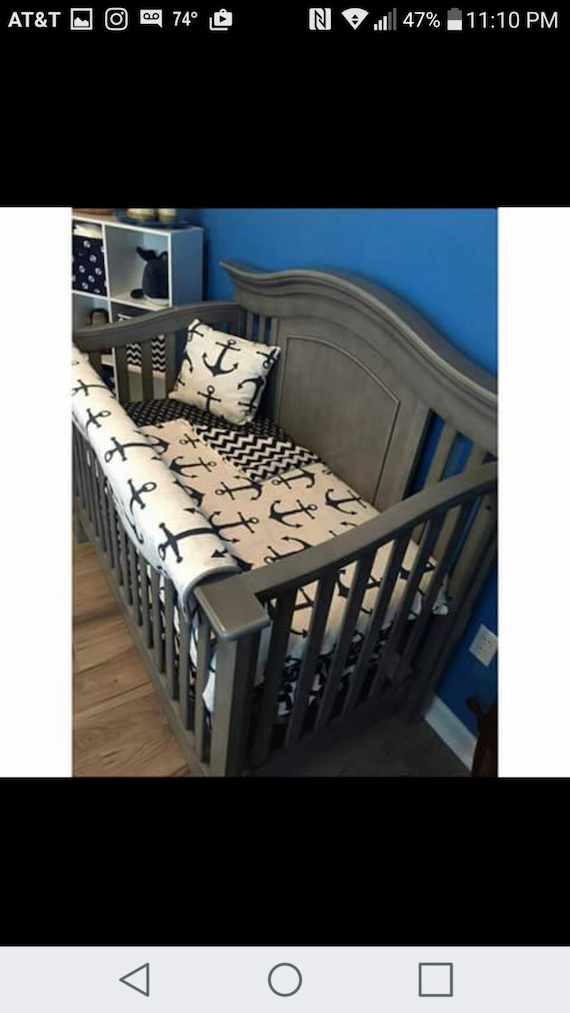 Navy Anchor Baby Boy Crib Bedding by MamaMadeBabyBedding on Etsy