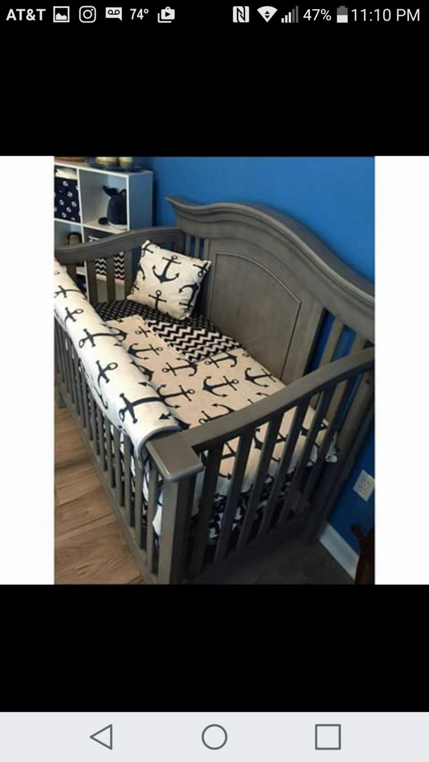 Navy Anchor Baby Boy Crib Bedding