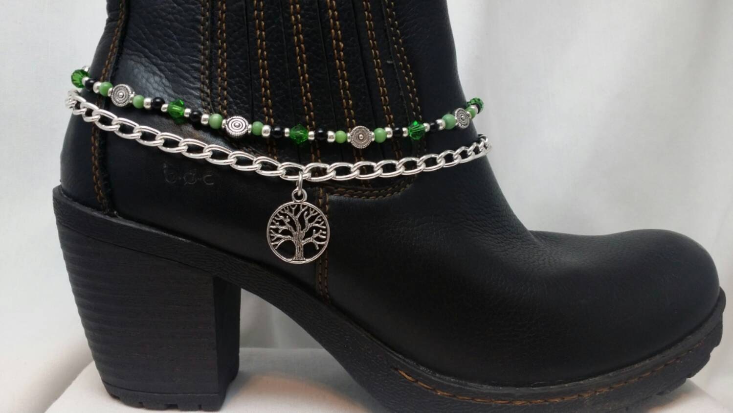 Boot Bling Anklet Bracelet Jewelry Steel Chain by SteffiesSparkles