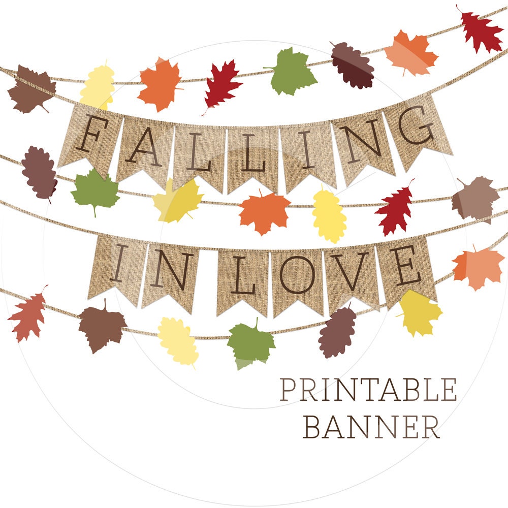 Falling in Love Printable Banner Wedding Bridal Shower Baby