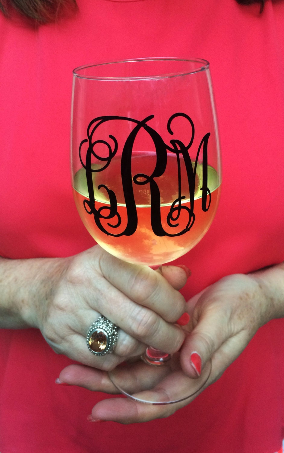 Monogram Wine Glass