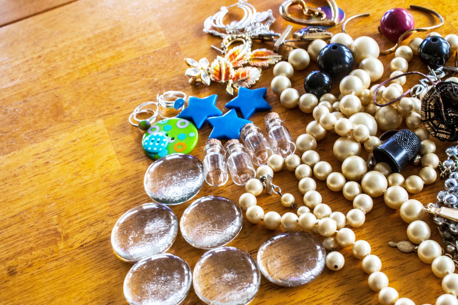 Mixed media destash kit, art supplies and jewelry supplies from