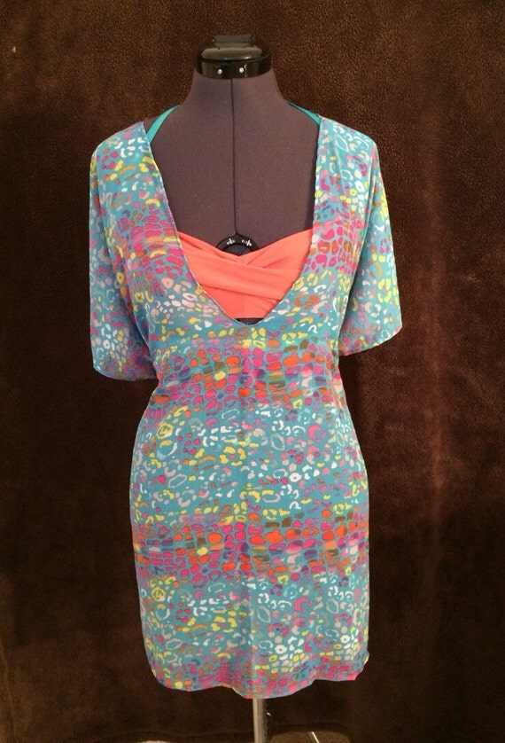 neon beach cover up