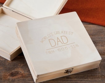 Personalized World's Greatest Dad Keepsake Box - Wood Keepsake Box for Dad - Men's Cigar Box - Gifts for Dad - Father's Day - GC1457 DAD