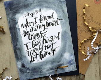 Biblical Valentine's Day card, Christian husband, love card, Song of Songs, anniversary card, when I found the one my heart loves