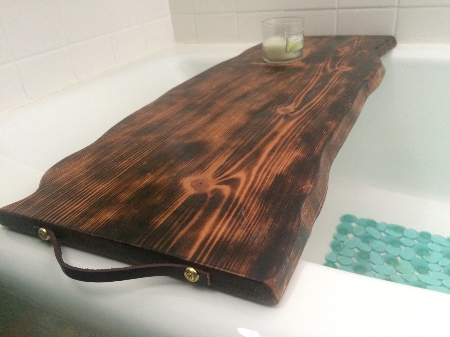 Live edge bath caddy by Designbyronders on Etsy