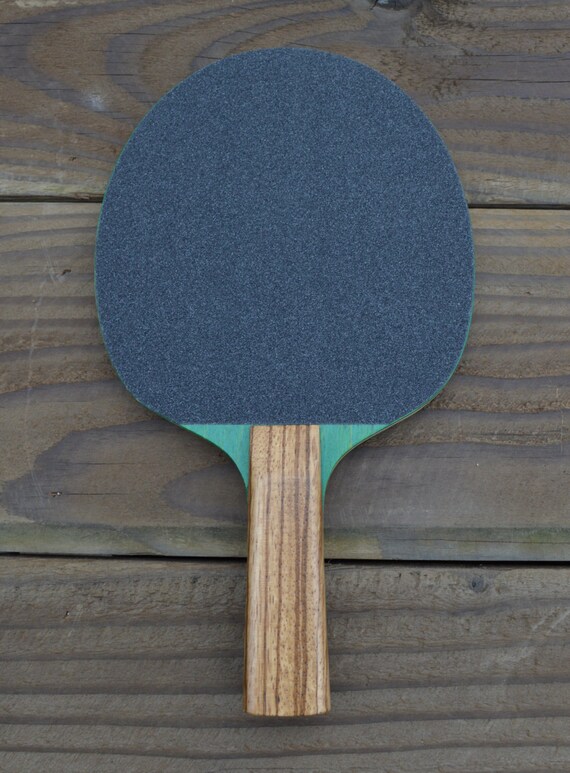 Hand Made Vintage Ping Pong Paddles Green/Zebrawood