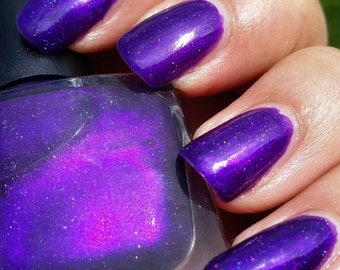 Go Ahead, Envy Me!~Single Ladies Indie Nail Polish Crelly Purple Holo 2 Sizes 6/10ML
