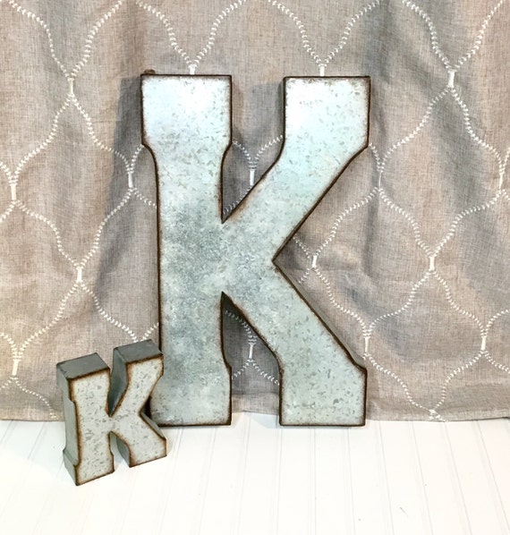 Metal Letters/Large Metal Letters/Letter K/Galvanized Metal