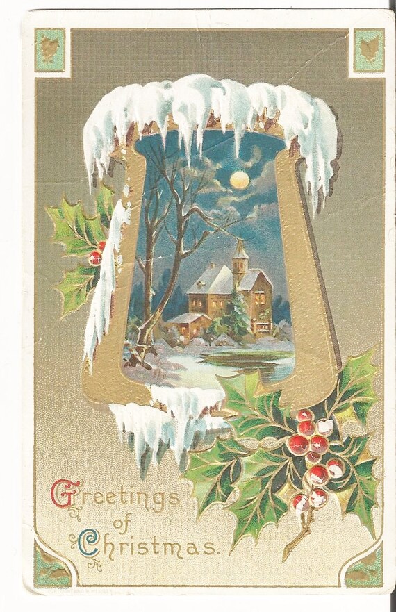 Beautiful Vintage 1912 Greetings of Christmas