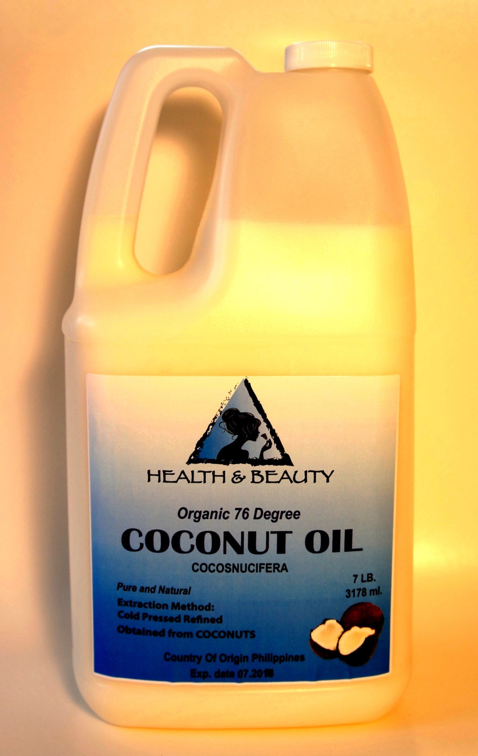 7 Lb 1 gal COCONUT OIL 76 DEGREE Organic Carrier by HBOilsCenter