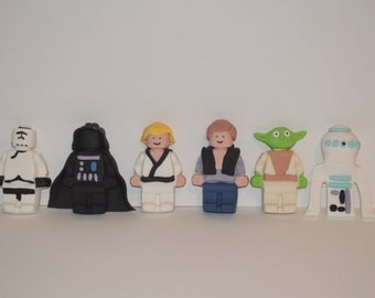 Star Wars Fondant Cake Toppers, star wars cake topper, fondant star wars figures, lego star wars