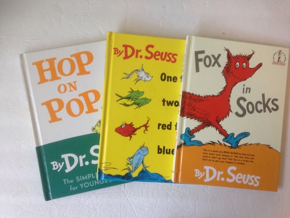 Dr. Seuss lot of 3 books Fox in Socks One Fish Two Fish