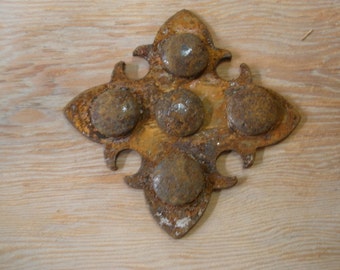 Rustic Iron Medallion Large 55 X In Clavos Nails Lot Of 4 NEW Handmade Hardware Mexican Rustic Iron Medallion Large 55 X In Clavos Nails Lot Of 4 NEW Handmade Hardware Mexican