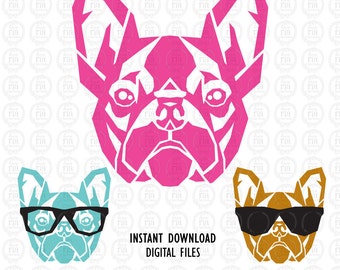 Boston Terrier unique poster style digital cutting files, ai, eps, SVG, DXF, studio3 vector files for cricut, silhouette cameo, vinyl, decal