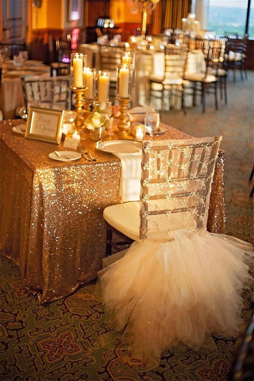 Gold Tablecloth Free Shipping Vintage Gold Sequin Tablecloth Dazzling Metallic Cake Table Head Holiday Decor