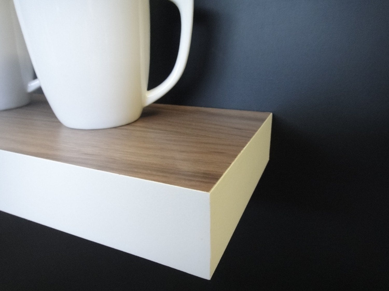 Floating shelves  Walnut White  Modern  Shelves  Wall  Shelf 