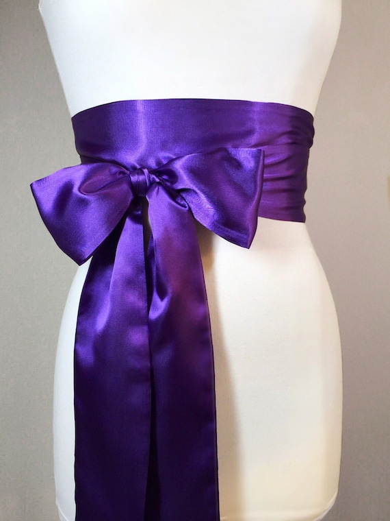 Purple Satin Sash Purple Wedding Bridesmaid Sash Satin Sash
