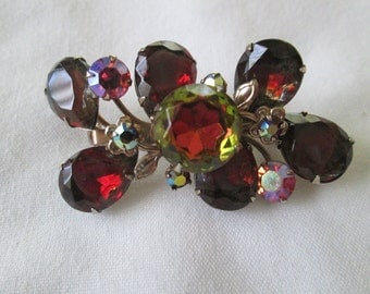 Vintage Watermelon AB Rhinestone Brooch